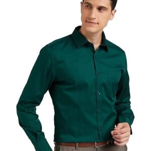amazon brand symbol men's solid cotton slim fit formal shirt | plain | full sleeve